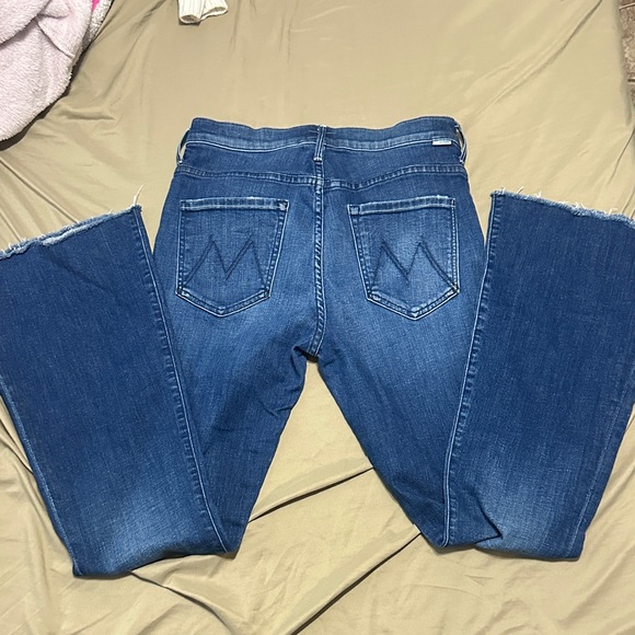 MOTHER Denim - MOTHER Blue Denim Flare Jeans - Raw Hem